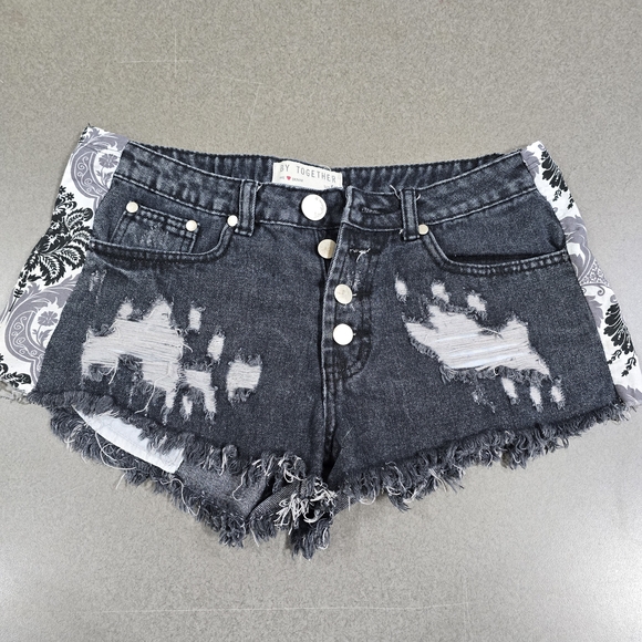 By Together Pants - By Together Black Distressed Women Shorts